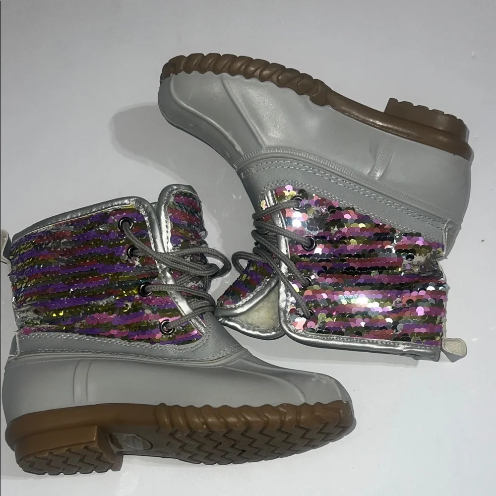 Olivia Miller Kids Sequin Rain & Snow Boots - Silver, Pink, Purple - Picture 1 of 8